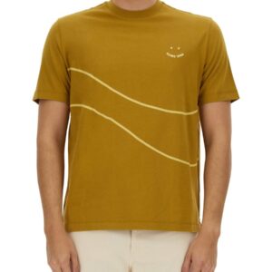 Refresh your wardrobe with the PS BY PAUL SMITH men's T-SHIRT WITH LOGO in Brown