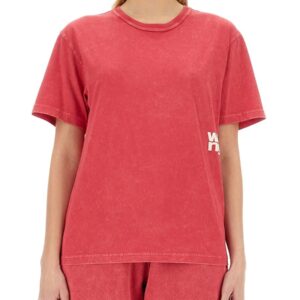 Refresh your wardrobe with the ALEXANDERWANG.T women's T-SHIRT WITH LOGO in Pink