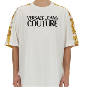 Explore the authentic Versace Jeans Couture men's T-SHIRT WITH LOGO in White