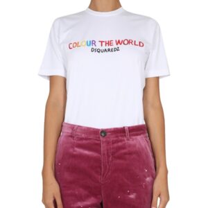 Refresh your wardrobe with the Dsquared2 women's T-SHIRT WITH LOGO in White