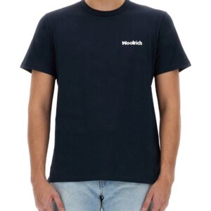 Discover the authentic Woolrich men's T-SHIRT WITH LOGO in Blue