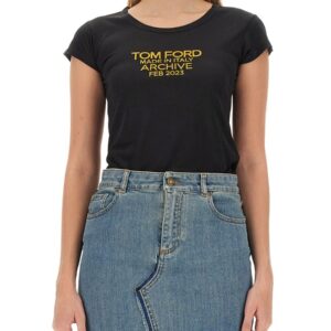 Discover the authentic TOM FORD women's T-SHIRT WITH LOGO in Black