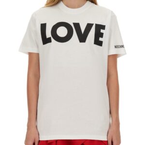 Elevate your look with the Moschino women's T-SHIRT WITH LOGO in White