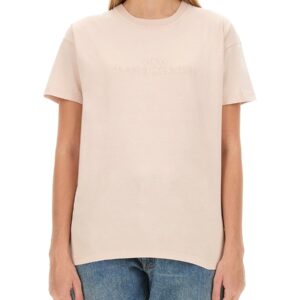 Refresh your wardrobe with the Maison Margiela women's T-SHIRT WITH LOGO in beige