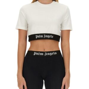 Refresh your wardrobe with the Palm Angels women's T-SHIRT WITH LOGO in White