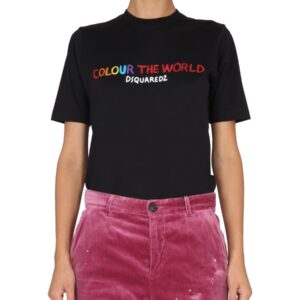 Refresh your wardrobe with the Dsquared2 women's T-SHIRT WITH LOGO in Black