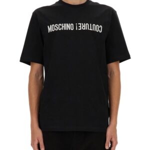 Discover the authentic Moschino men's T-SHIRT WITH LOGO in Black