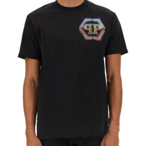 Refresh your wardrobe with the Philipp Plein men's T-SHIRT WITH LOGO in Black