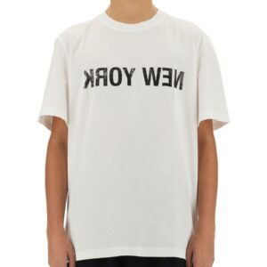 Refresh your wardrobe with the Helmut Lang men's T-SHIRT WITH LOGO in White
