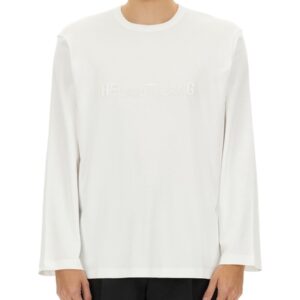 Refresh your wardrobe with the Helmut Lang men's T-SHIRT WITH LOGO in White