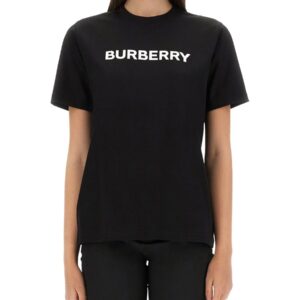 Elevate your look with the Burberry women's T-SHIRT WITH LOGO in Black