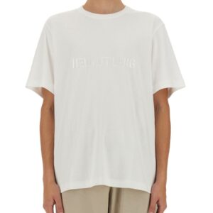 Refresh your wardrobe with the Helmut Lang men's T-SHIRT WITH LOGO in White
