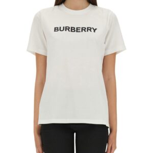 Elevate your look with the Burberry women's T-SHIRT WITH LOGO in White
