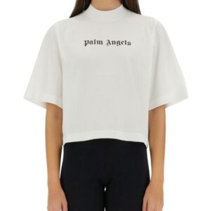 Refresh your wardrobe with the Palm Angels women's T-SHIRT WITH LOGO in White