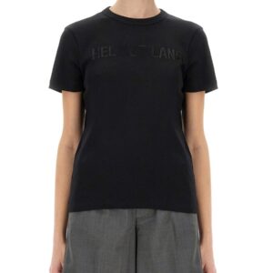 Refresh your wardrobe with the Helmut Lang women's T-SHIRT WITH LOGO in Black