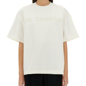 Refresh your wardrobe with the JIL SANDER women's T-SHIRT WITH LOGO in White