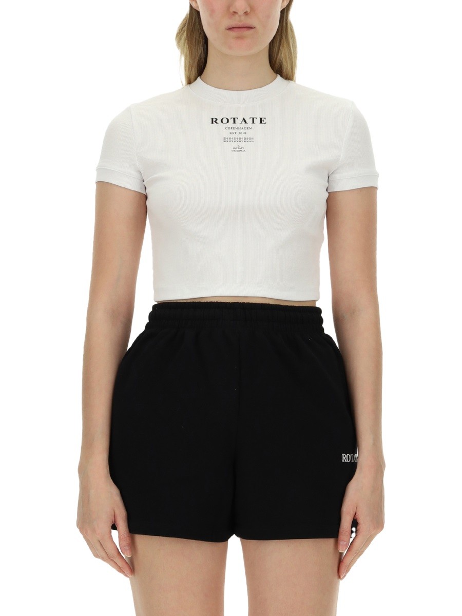 Explore the authentic ROTATE BIRGER CHRISTENSEN women's T-SHIRT WITH LOGO in White