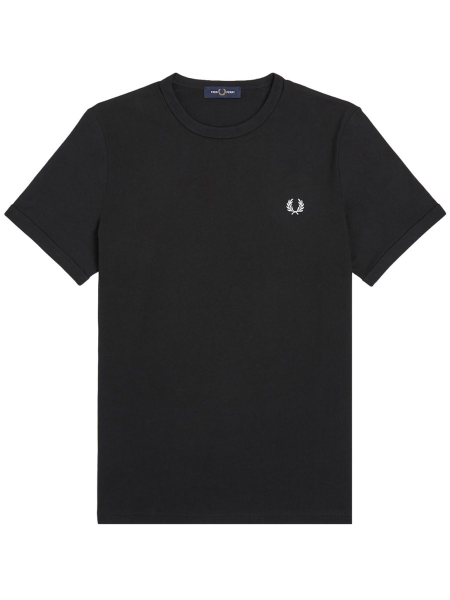 Elevate your look with the FRED PERRY men's T-SHIRT WITH LOGO in Black