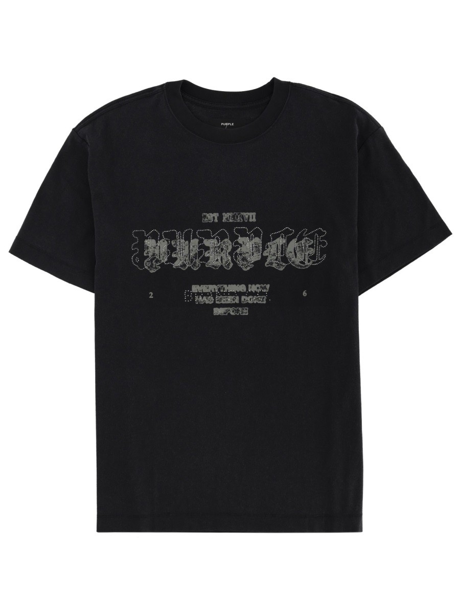 Refresh your wardrobe with the PURPLE BRAND men's T-SHIRT WITH LOGO in Black