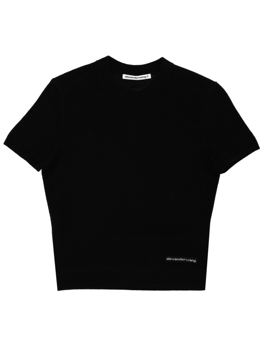 Discover the authentic ALEXANDERWANG.T women's T-SHIRT WITH LOGO in Black