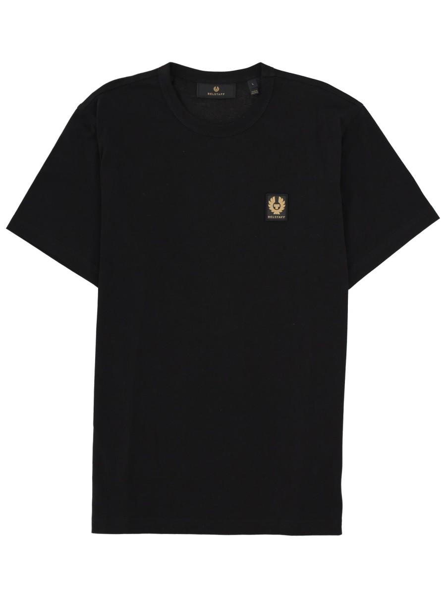 Refresh your wardrobe with the BELSTAFF men's T-SHIRT WITH LOGO PATCH in Black