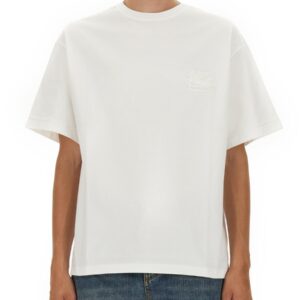 Explore the authentic Etro men's T-SHIRT WITH PEGASUS EMBROIDERY in White