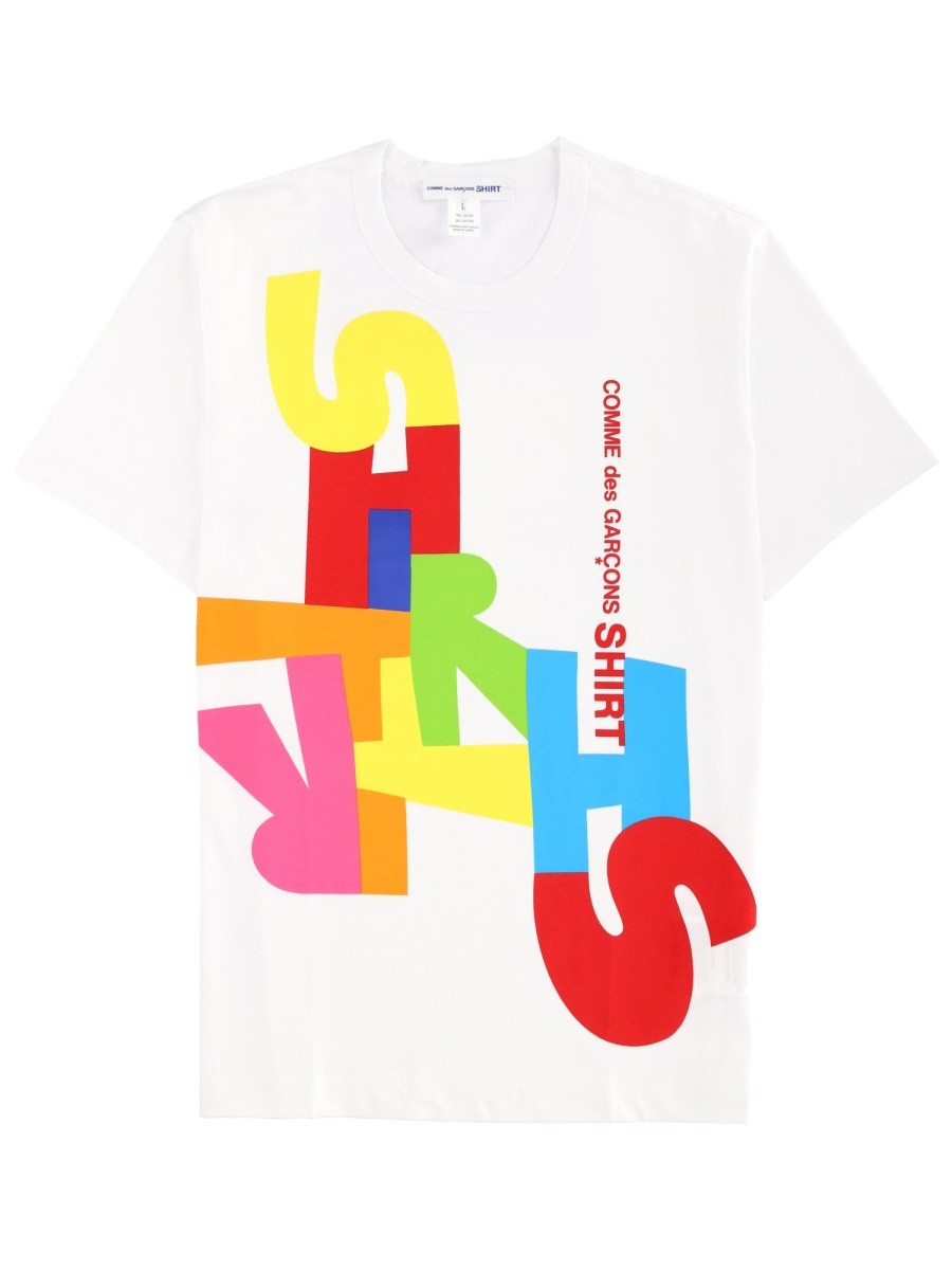Explore the authentic COMME DES GARCONS SHIRT men's T-SHIRT WITH PRINT in White
