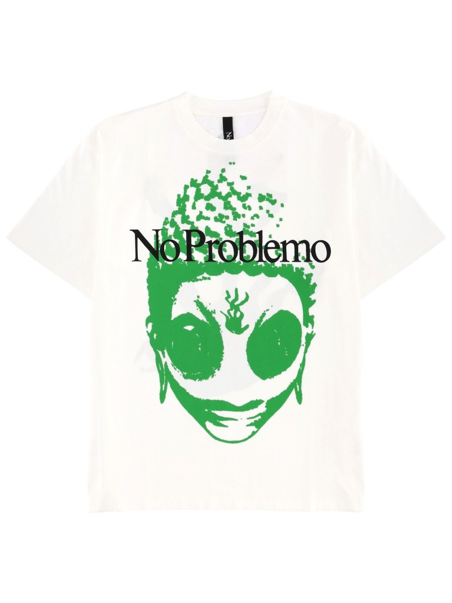 Refresh your wardrobe with the NO PROBLEMO unisex T-SHIRT WITH PRINT in White