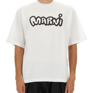 Discover the authentic Marni men's T-SHIRT WITH PRINT in White
