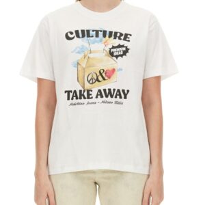 Explore the authentic MOSCHINO JEANS women's T-SHIRT WITH PRINT in White