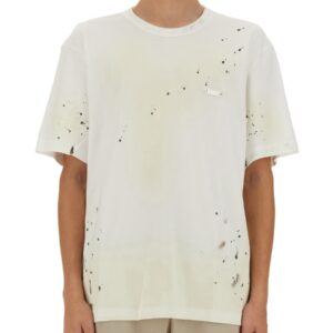Refresh your wardrobe with the Helmut Lang men's T-SHIRT WITH PRINT in White