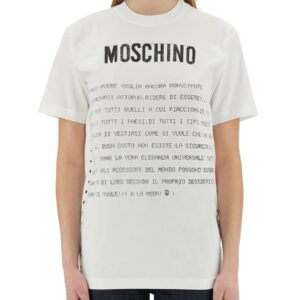 Refresh your wardrobe with the Moschino women's T-SHIRT WITH PRINT in White