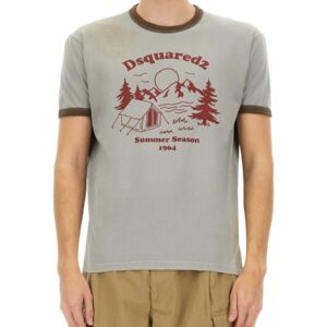 Elevate your look with the Dsquared2 men's T-SHIRT WITH PRINT in Grey