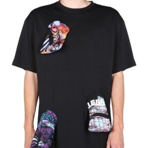 Explore the authentic RAF SIMONS men's T-SHIRT WITH PRINTED DETAILS in Black