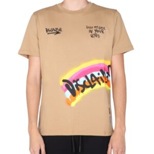 Explore the authentic Disclaimer men's T-SHIRT WITH SCREEN PRINT in Brown