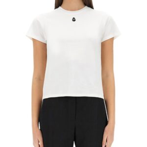 Explore the authentic Alexander Mcqueen women's T-SHIRT WITH "SKULL" EMBROIDERY in White
