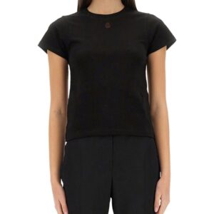 Explore the authentic Alexander Mcqueen women's T-SHIRT WITH "SKULL" EMBROIDERY in Black