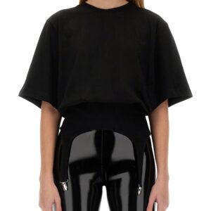 Refresh your wardrobe with the FIORUCCI women's T-SHIRT WITH SUSPENDERS in Black