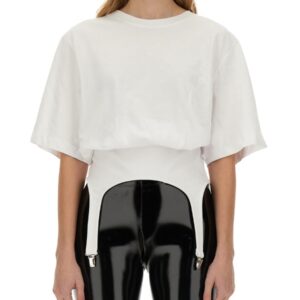 Refresh your wardrobe with the FIORUCCI women's T-SHIRT WITH SUSPENDERS in White