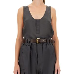 Refresh your wardrobe with the Saint Laurent women's TANK TOP "HENLEY" in Grey