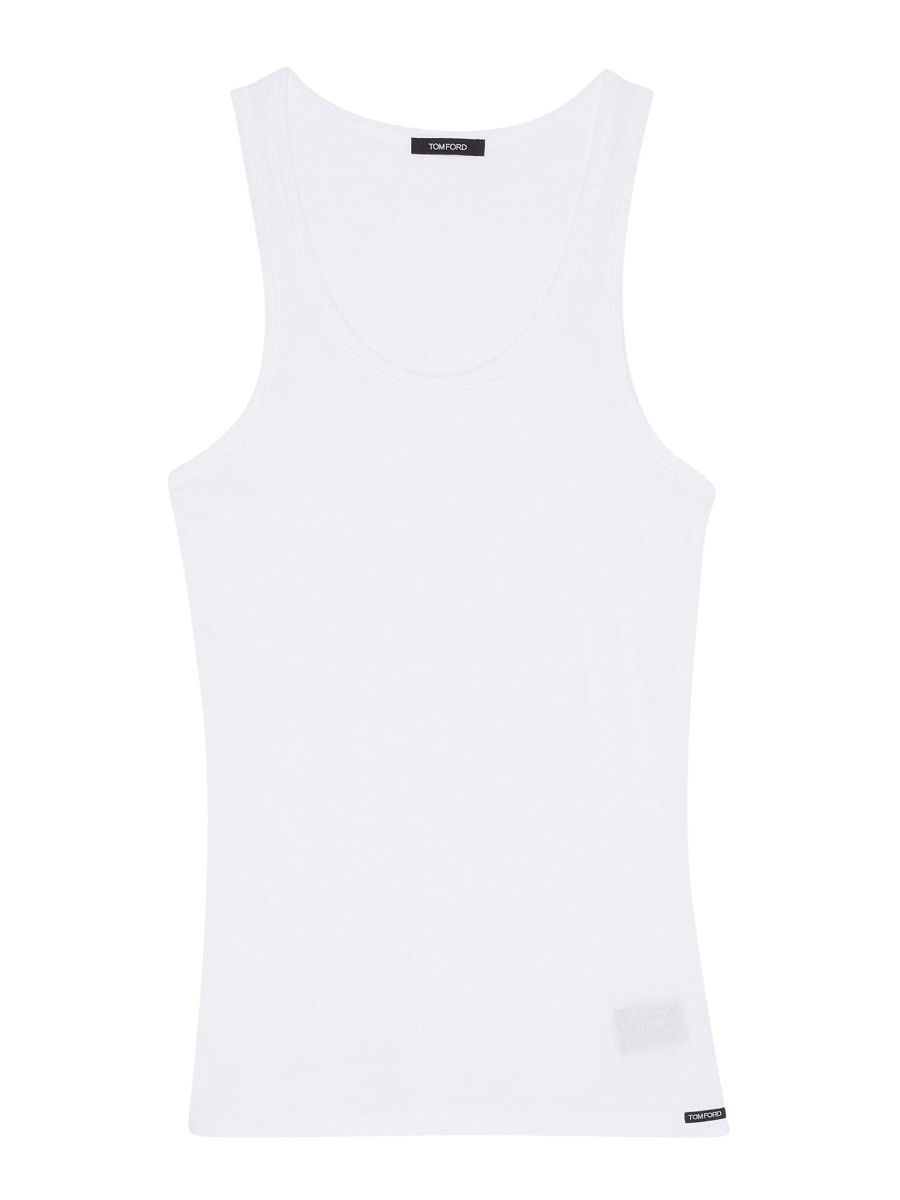 Discover the authentic TOM FORD men's CANOTTA CON LOGO in White