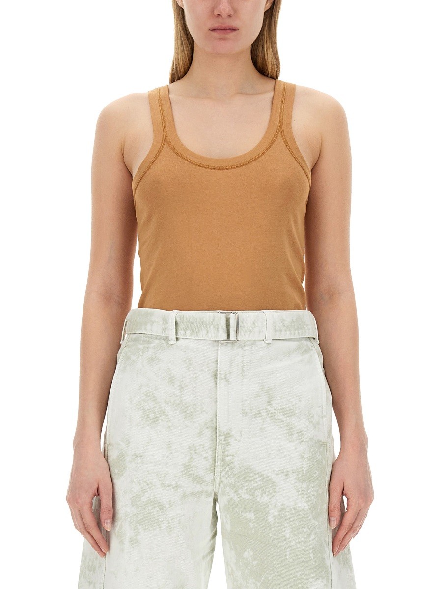 Refresh your wardrobe with the LEMAIRE women's TANK TOP in beige