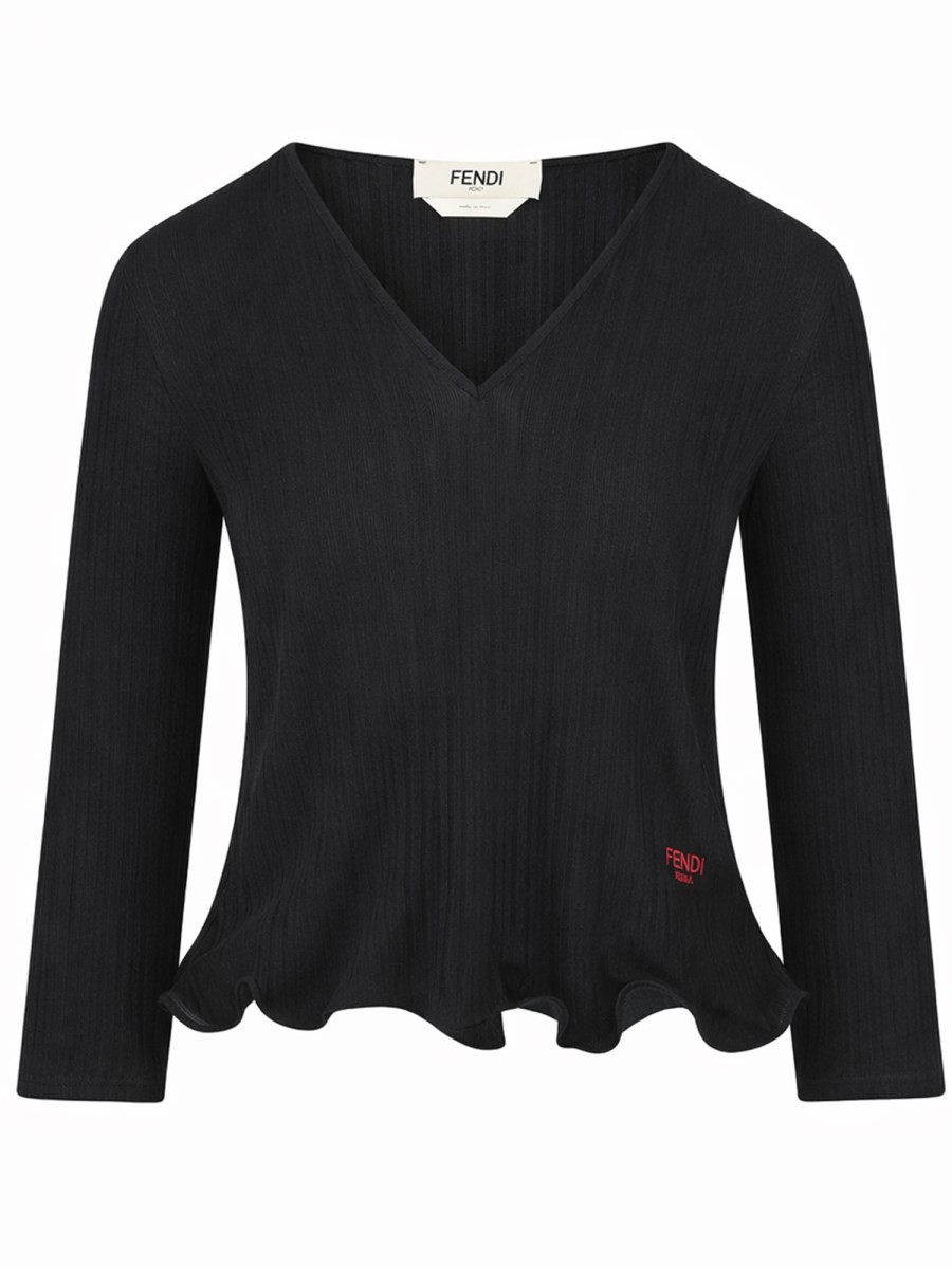 Discover the authentic Fendi women's TARGET TOPS. in Black