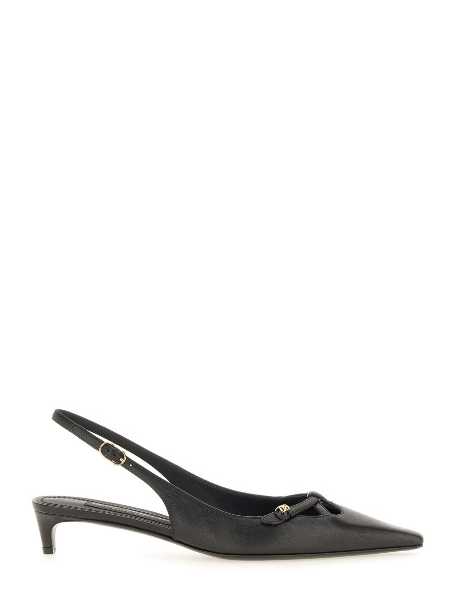 Explore the authentic Dolce & Gabbana women's TASSEL SLINGBACK SHOE in Black