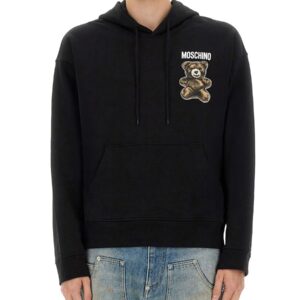 Elevate your look with the Moschino men's "TEDDY BEAR" HOODIE in Black