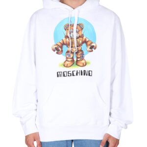 Refresh your wardrobe with the Moschino men's TEDDY PRINT SWEATSHIRT in White