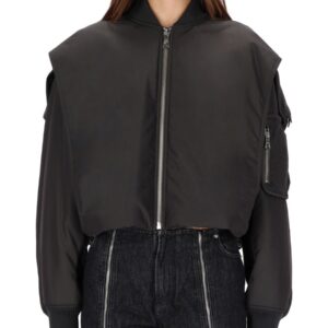 Explore the authentic JEAN PAUL GAULTIER women's THE HOODED BOMBER JACKET in Grey