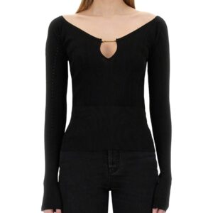 Refresh your wardrobe with the JACQUEMUS women's "THE TOP PRALUCE" in Black
