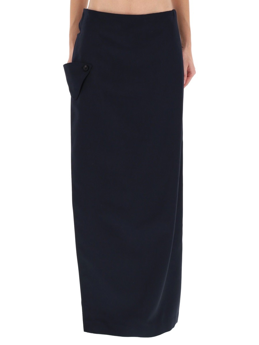 Explore the authentic JEAN PAUL GAULTIER women's "THE WRAPAROUND" PANTS SKIRT in Blue