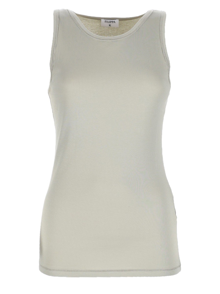 Refresh your wardrobe with the FILIPPA K women's THIN RIBBED TOP in GREEN
